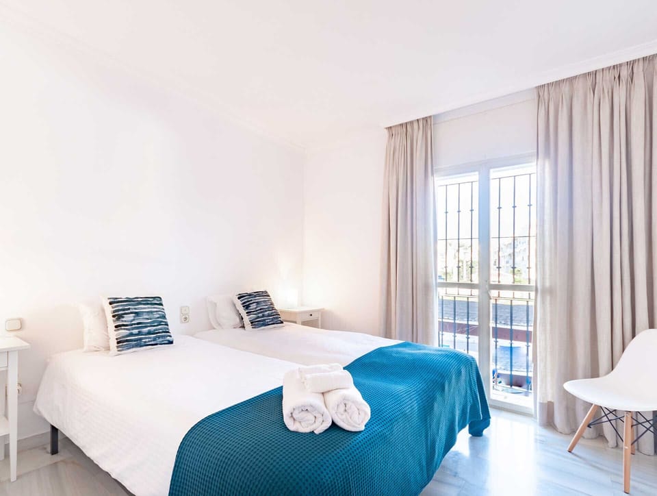 Beachfront flat with brightness throughout