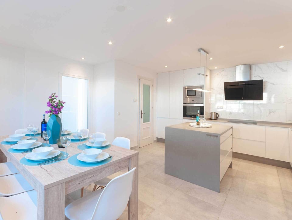 Modern kitchen within newly re-styled duplex