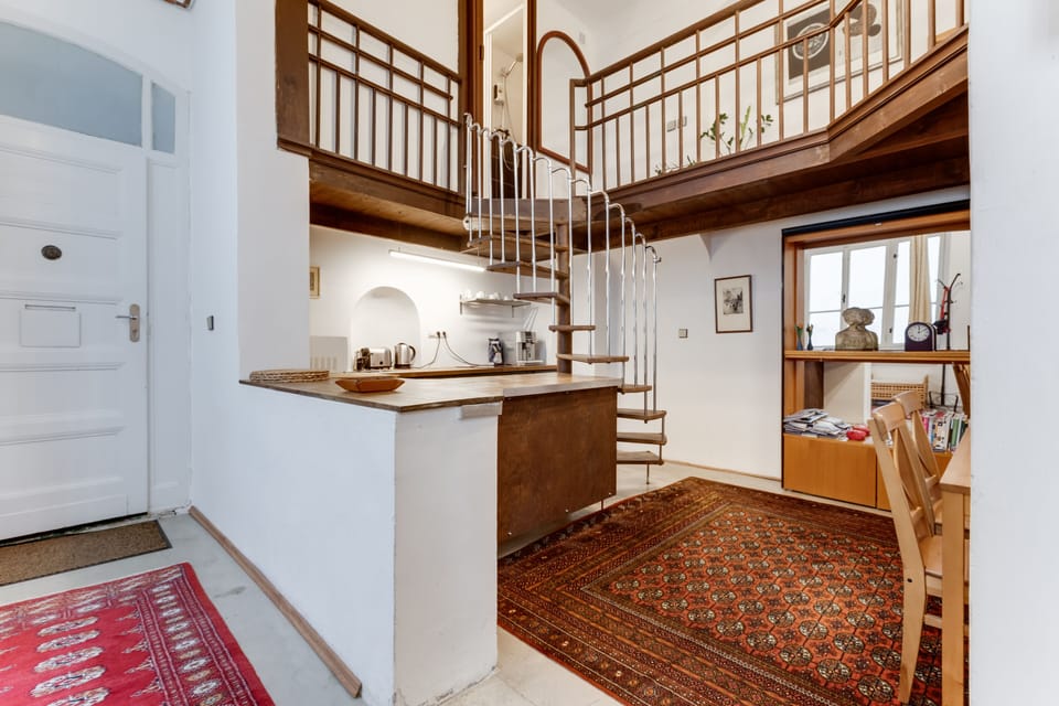 Breath the history of Old Prague in unique 2BDR apartment with two bathrooms.