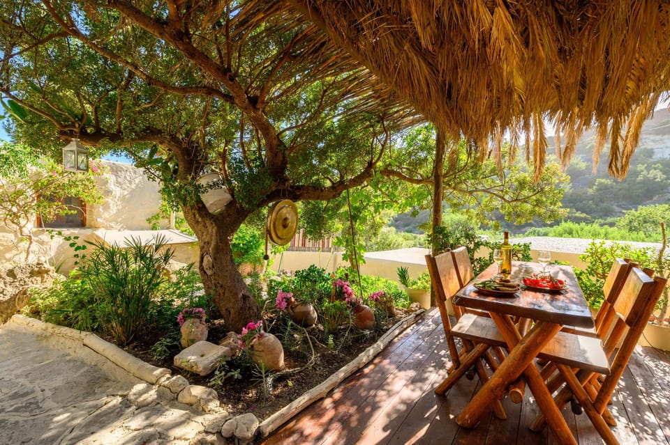 "Natura cottages at Makris Gialos"
Patio in nature with garden & mountain view 