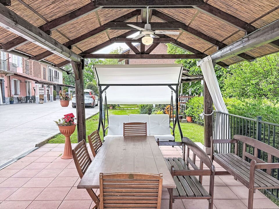 Furniture, Table, Outdoor Table, Outdoor Furniture, Chair, Shade, Outdoor Structure, Iron, Metal, Kitchen & Dining Room Table