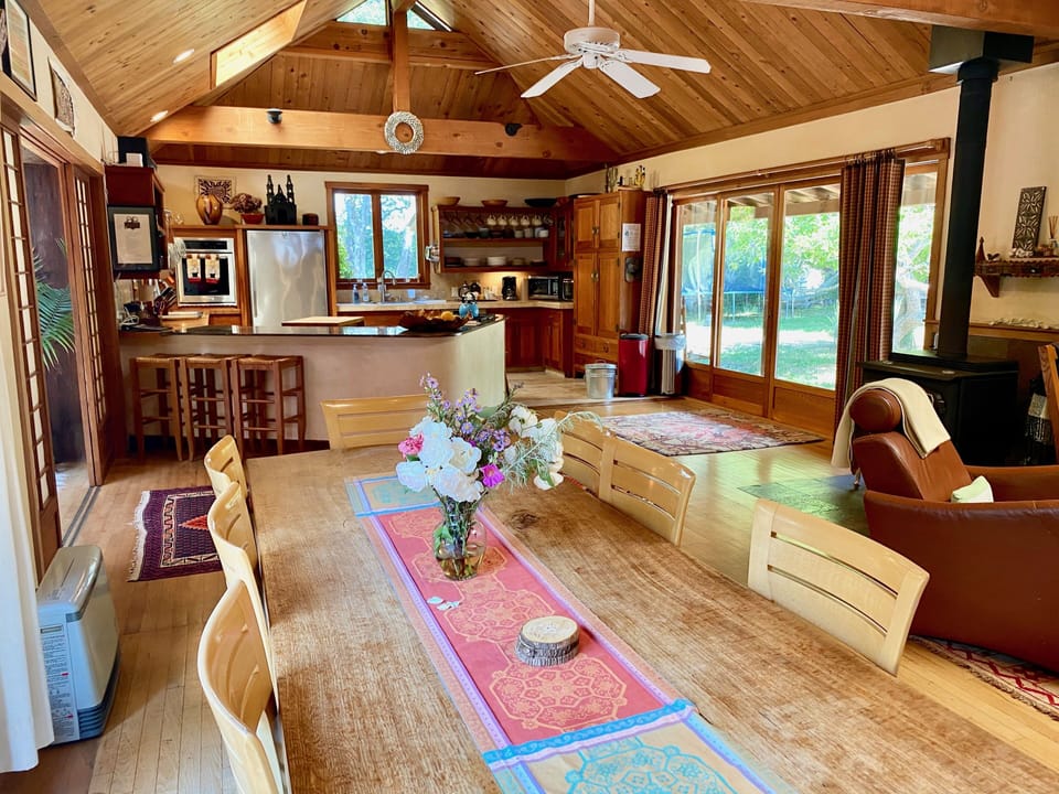 View from dining table to open kitchen. Great spatial flow. 
