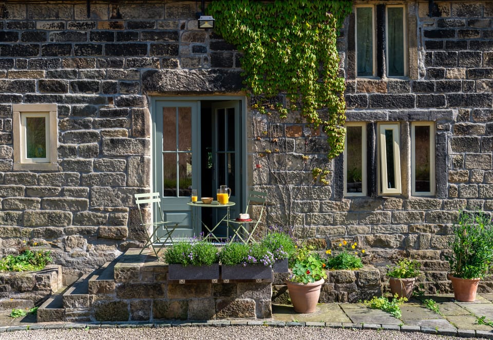 Enjoy the evening sunshine and beautiful countryside views from the terrace.