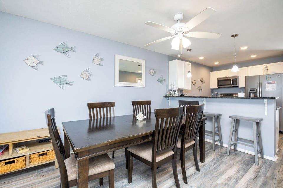 Dining area with easy access to the gourmet kitchen