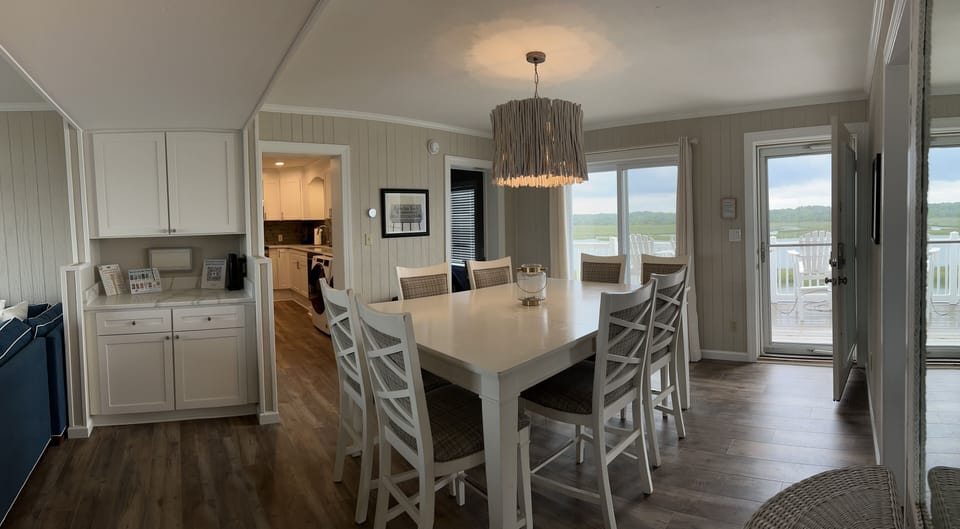 Dining Room faces the sound (and the sunset)