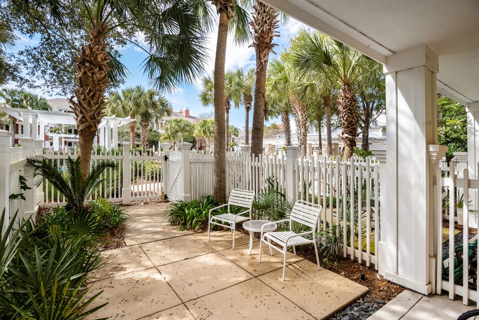Patio Courtyard leads to Tropical Swimming Pool