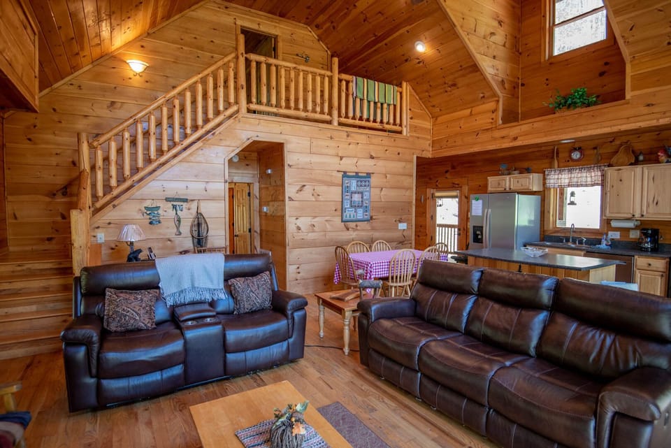Leather couch and recliners, of course...