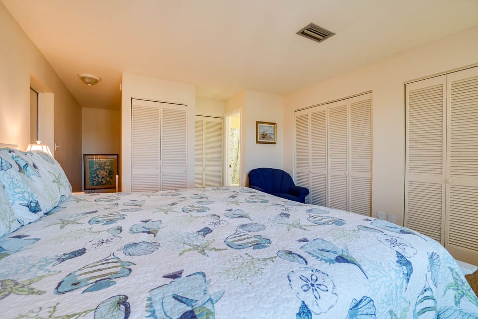 Master bedroom with a king bed