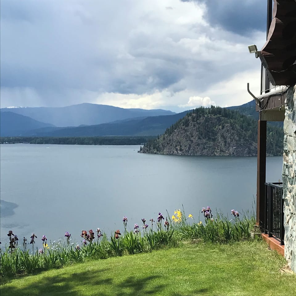 Side yard view of the Shuswap lake and copper island! 