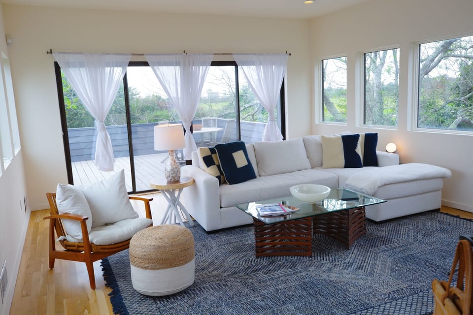 Living room with large deck