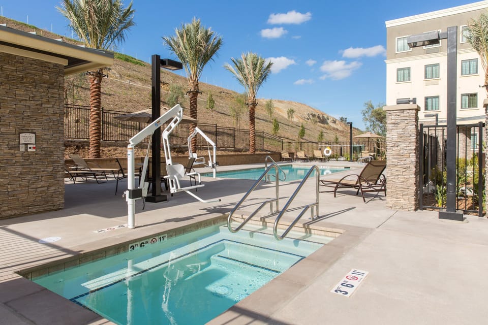 Take a dip in the pool.