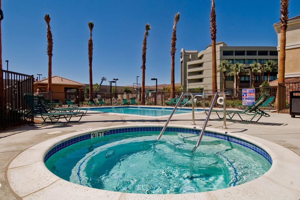 Relax in the hot tub after a long day.