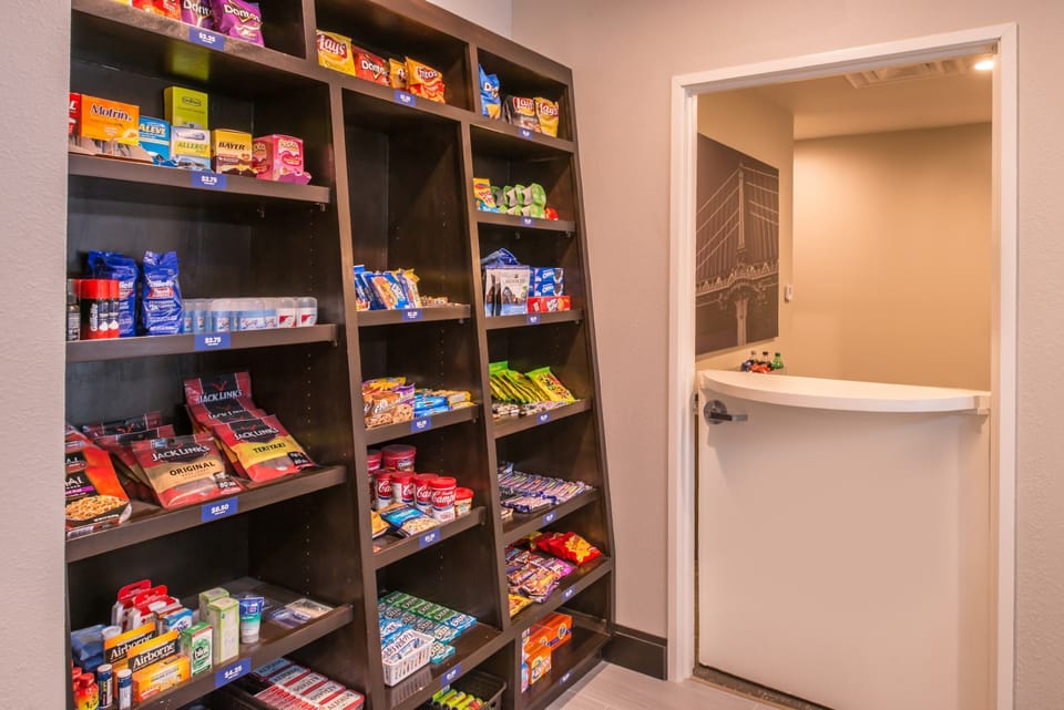 Purchase a snack at the on-site pantry.