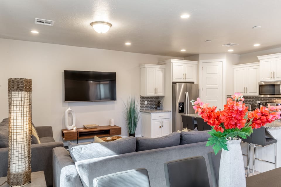 View From Dining Table - With an open and spacious floor plan, the Dining Room and Kitchen can accommodate meal preparations for groups large or small.