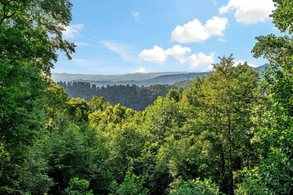 Majestic Blue Ridge views from the main-level deck.