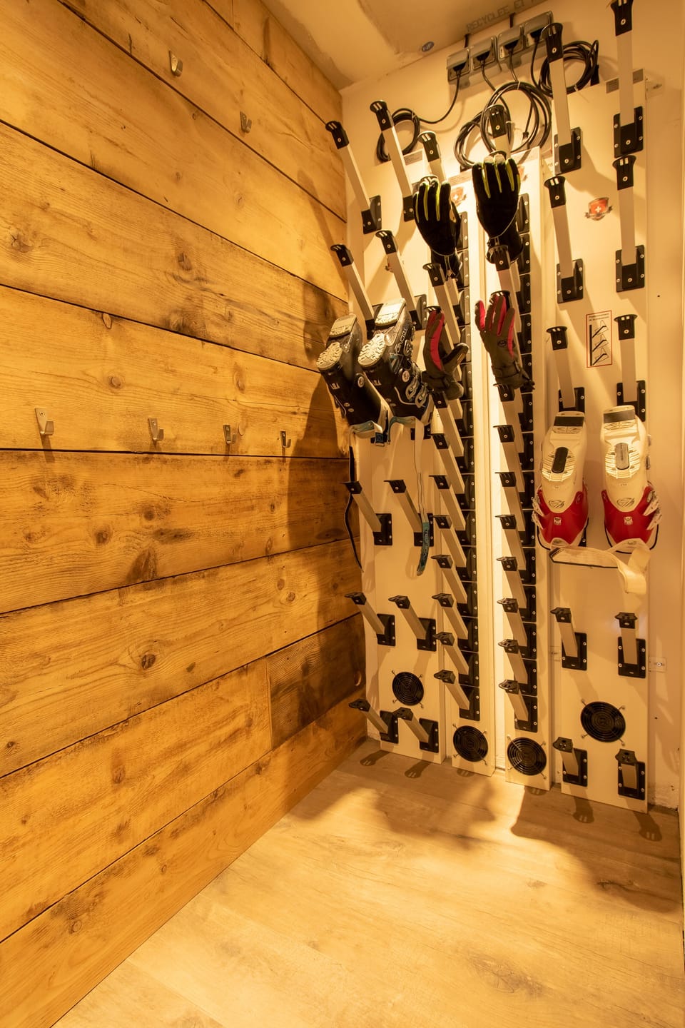 Drying room with boot and glove heaters