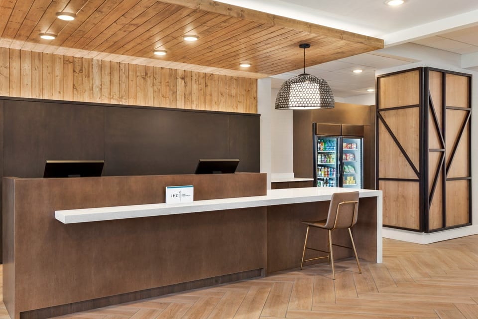 Welcoming hotel lobby.