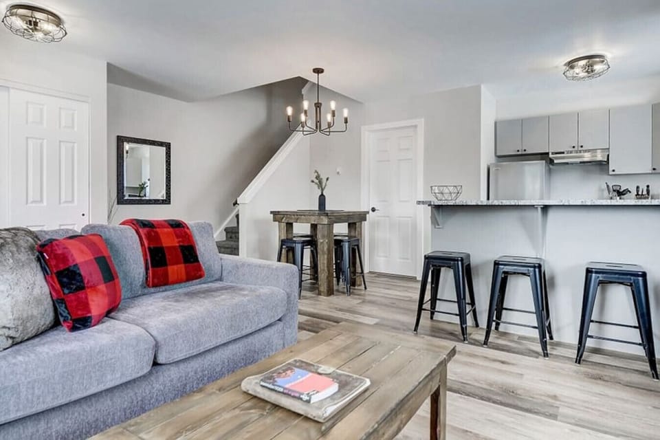The open-concept kitchen and dining nook.