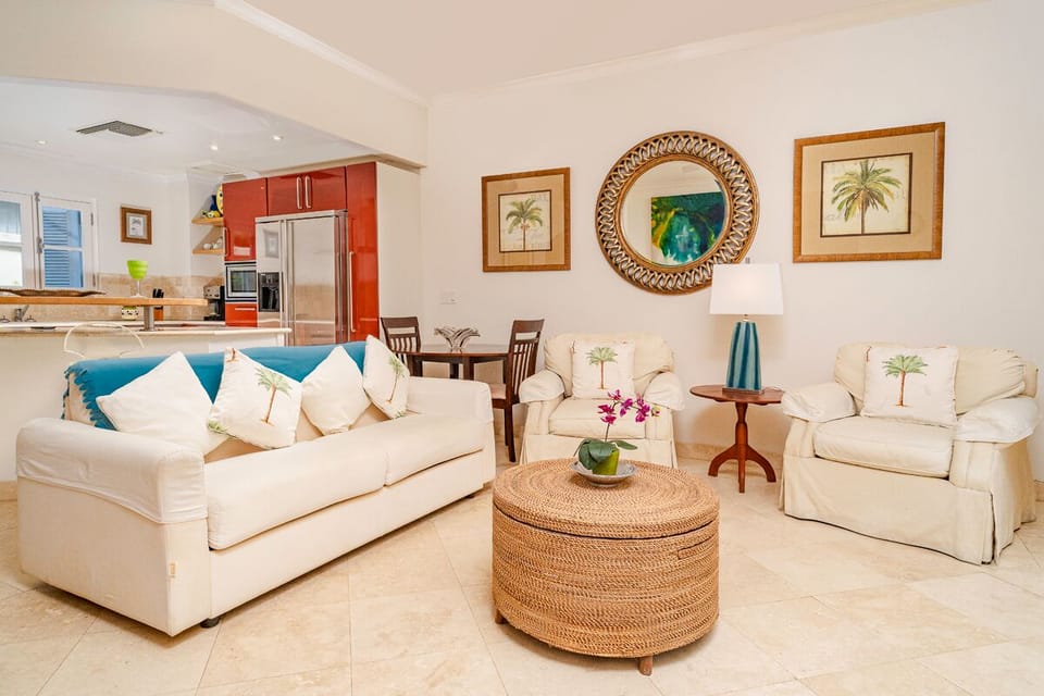 Our comfy and relaxed open plan living area has a TV and air-conditioning