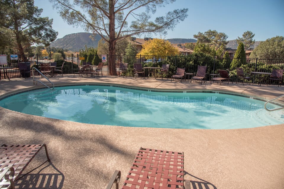 Relax and cool off at the heated pool (open March 1st through October 31)