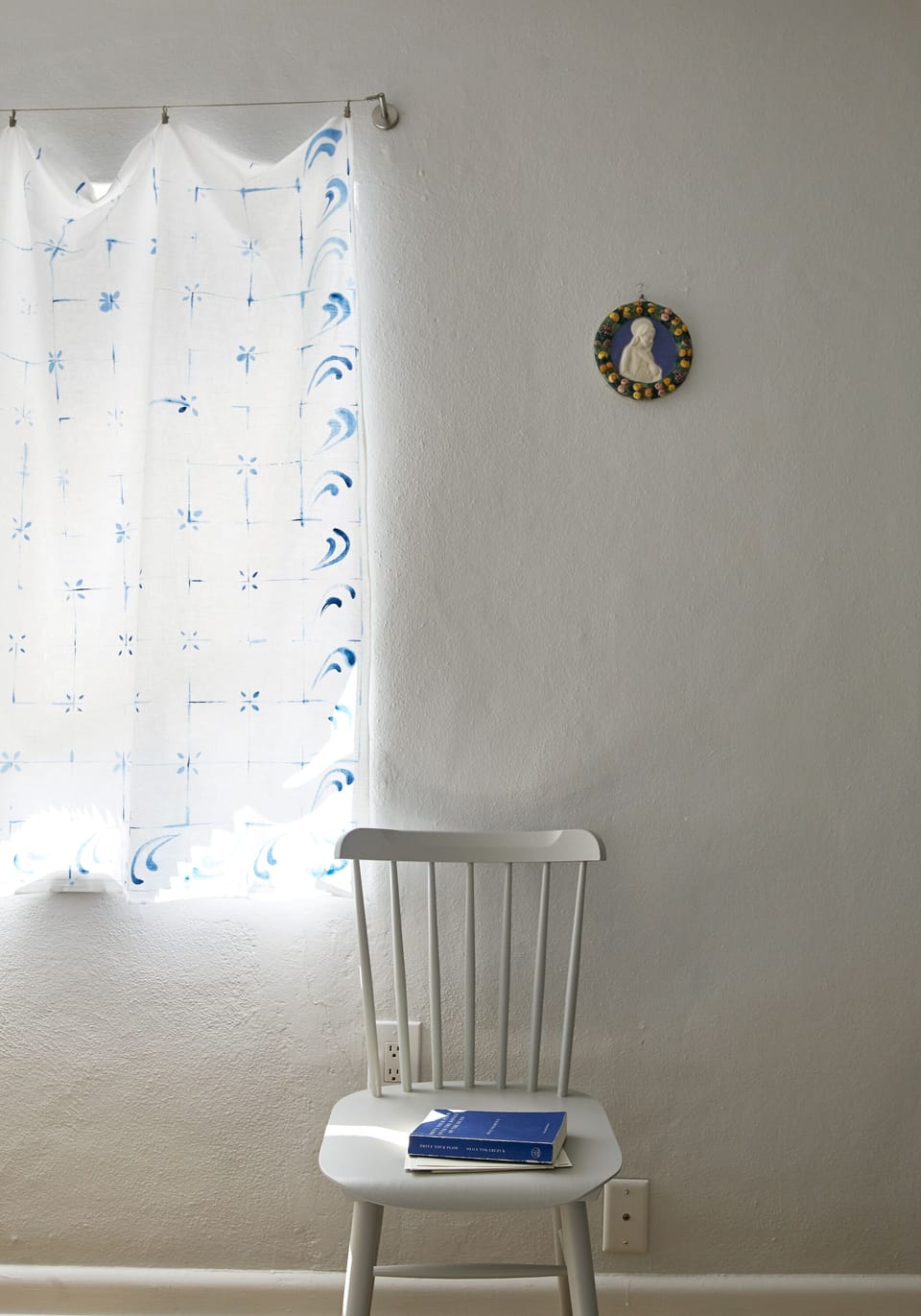handprinted sea island cotton curtains second bedroom
