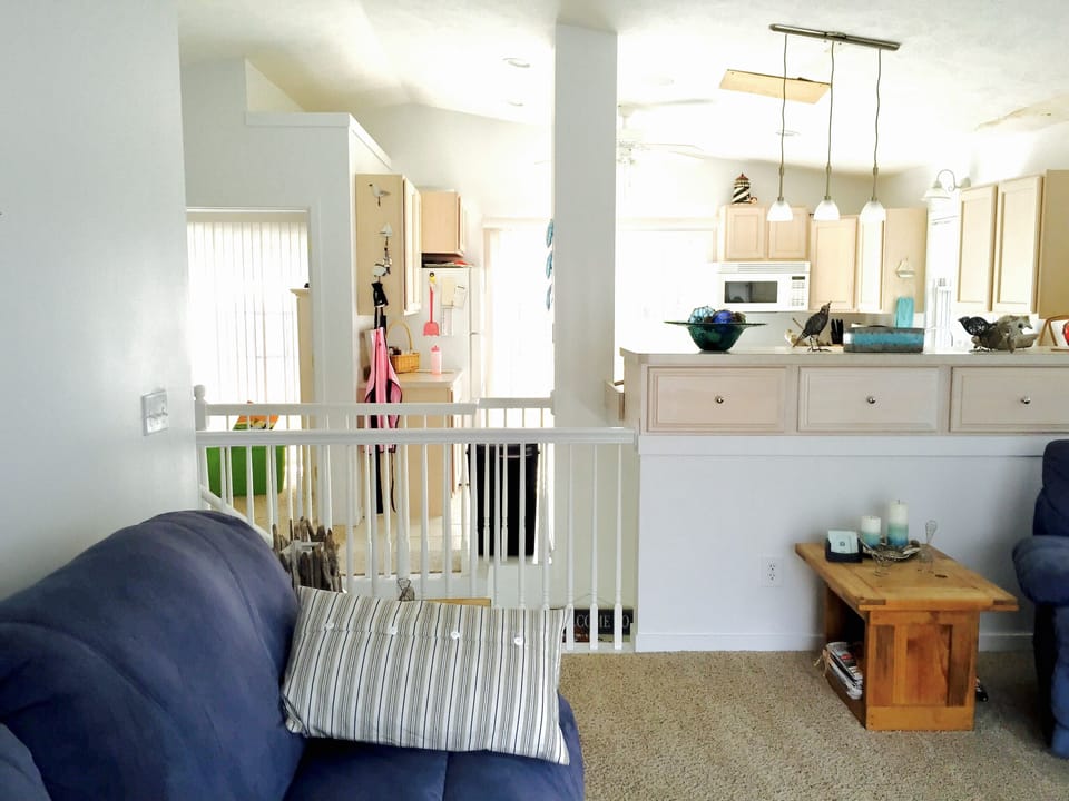 Looking back towards the stairway and kitchen area.