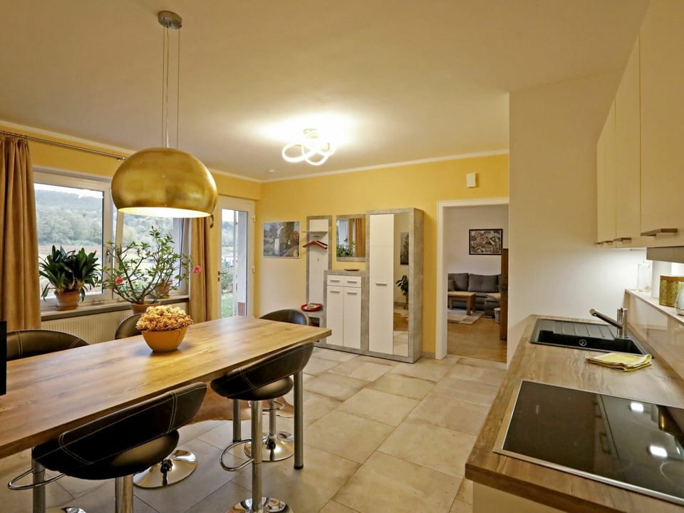 Table, Furniture, Property, Countertop, Cabinetry, Building, Kitchen, Wood, Window, Plant