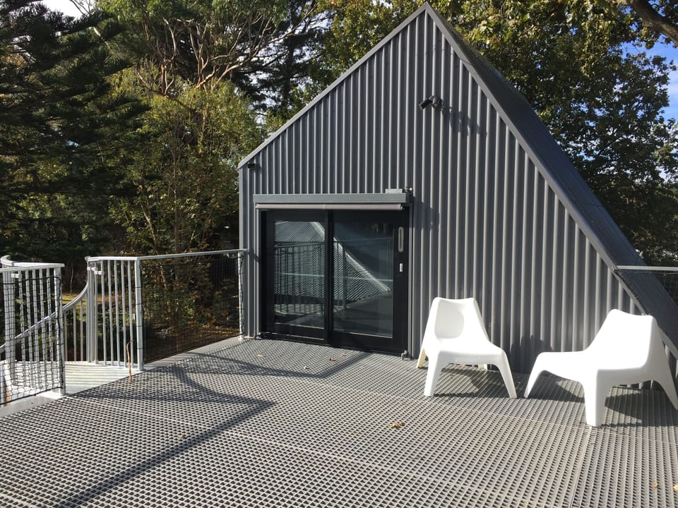 Roof top deck with farm views