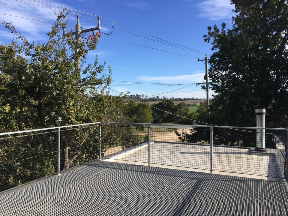 Roof top deck with farm views