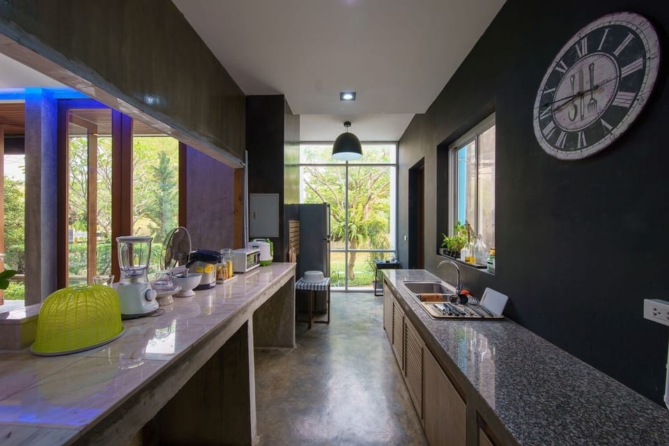 Instant coffee and tea are provided with hot water, nice and spacious pantry.
