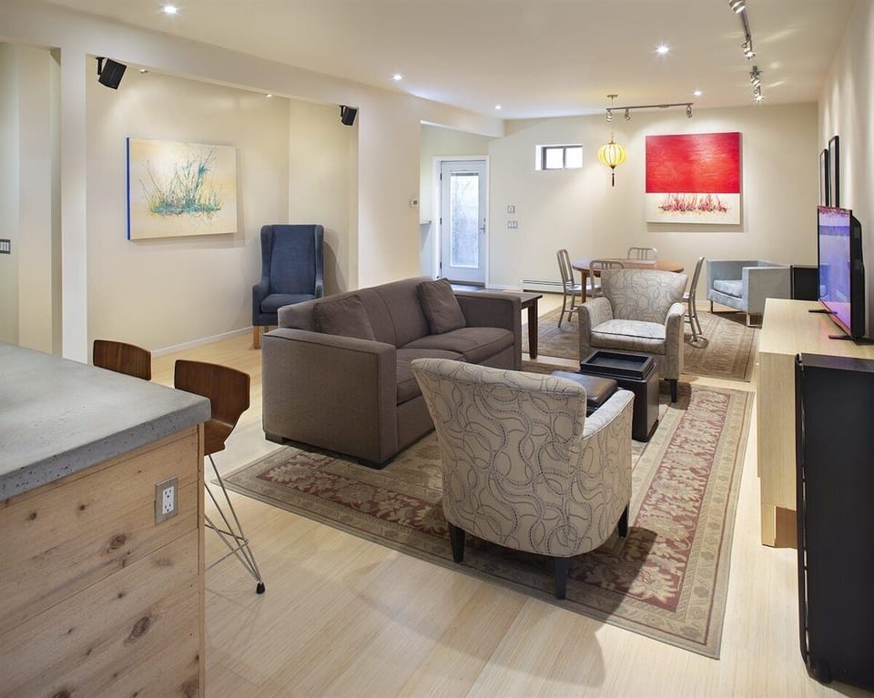 Spacious, open-concept kitchen/living/dining room