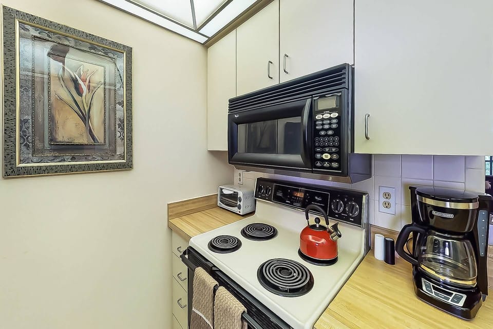 Basic kitchen but all basic appliances, dishes, glassware etc. is all included.