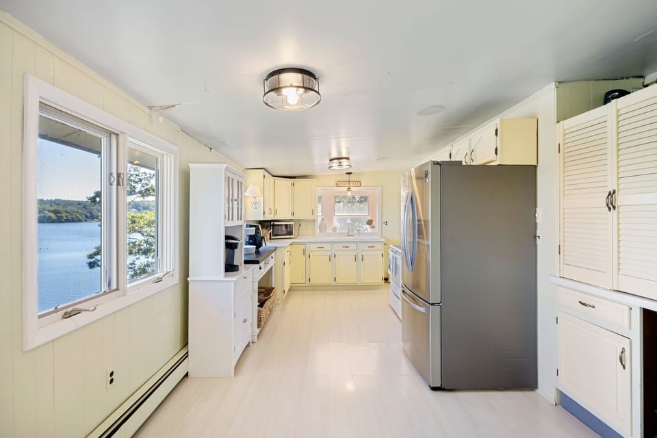kitchen with water view