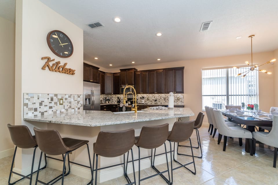 Bar seating for six people