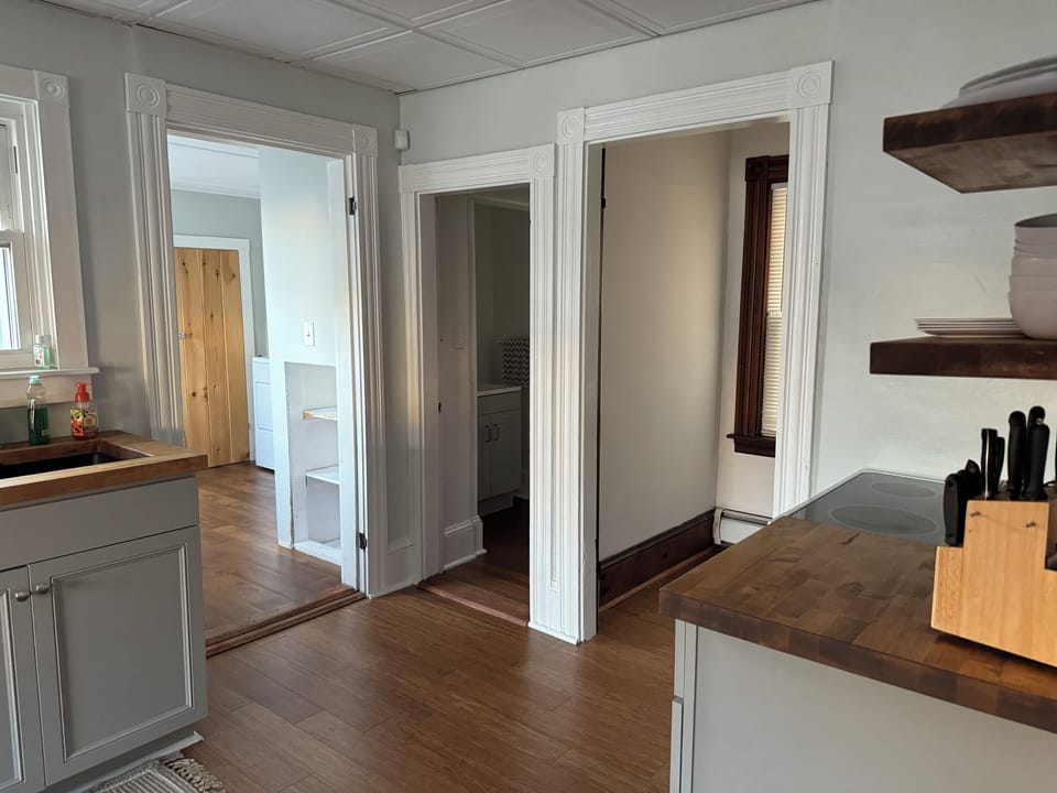 kitchen, pantry, bath and laundry