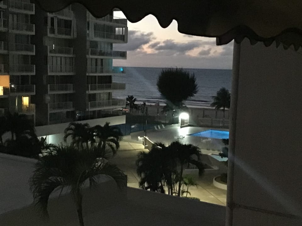 View from the balcony at night 