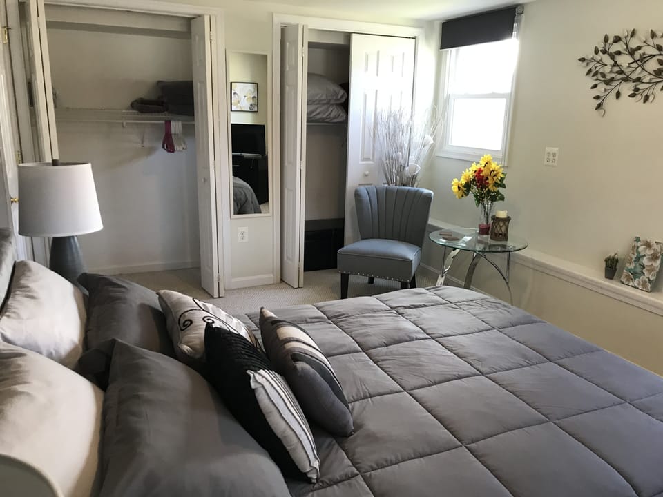 Plenty of closet space - extra towels, blankets, and pillows inside

