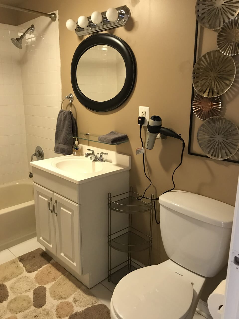 Full Bathroom with hair dryer