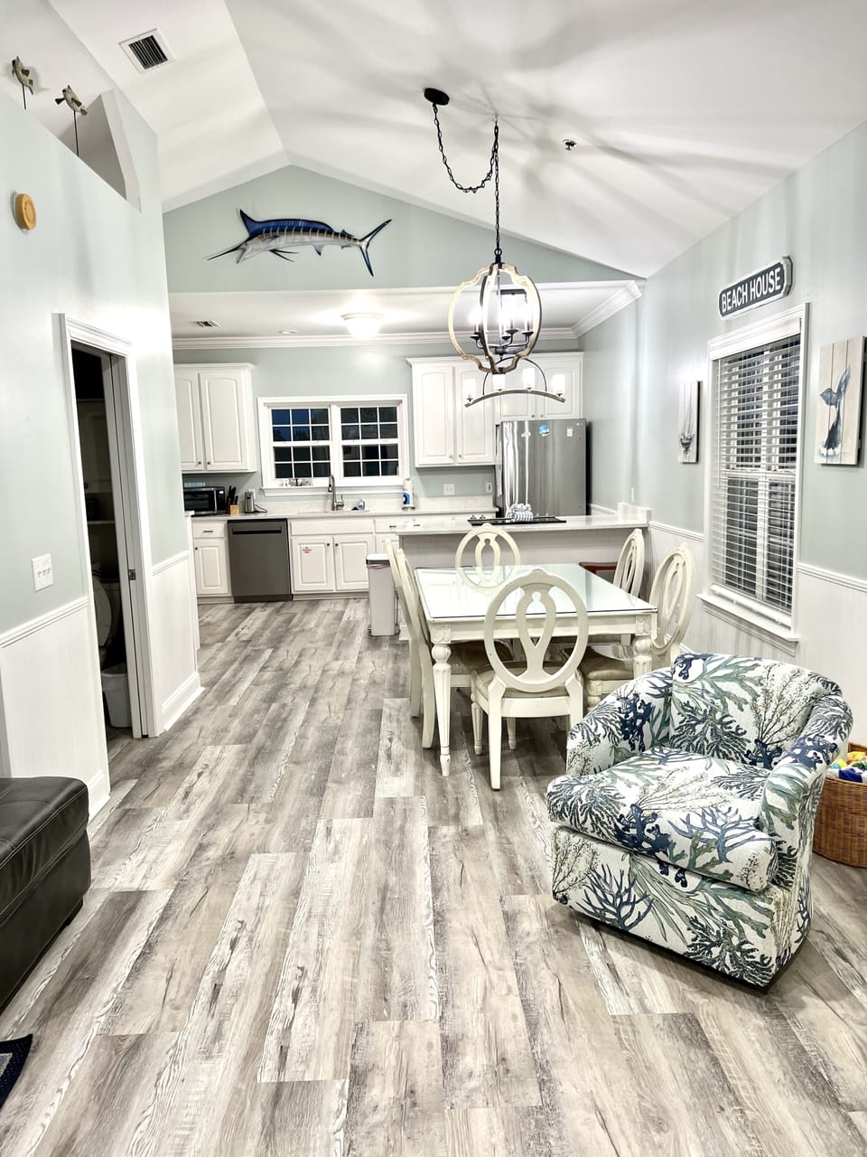 Top floor kitchen with great ocean view.