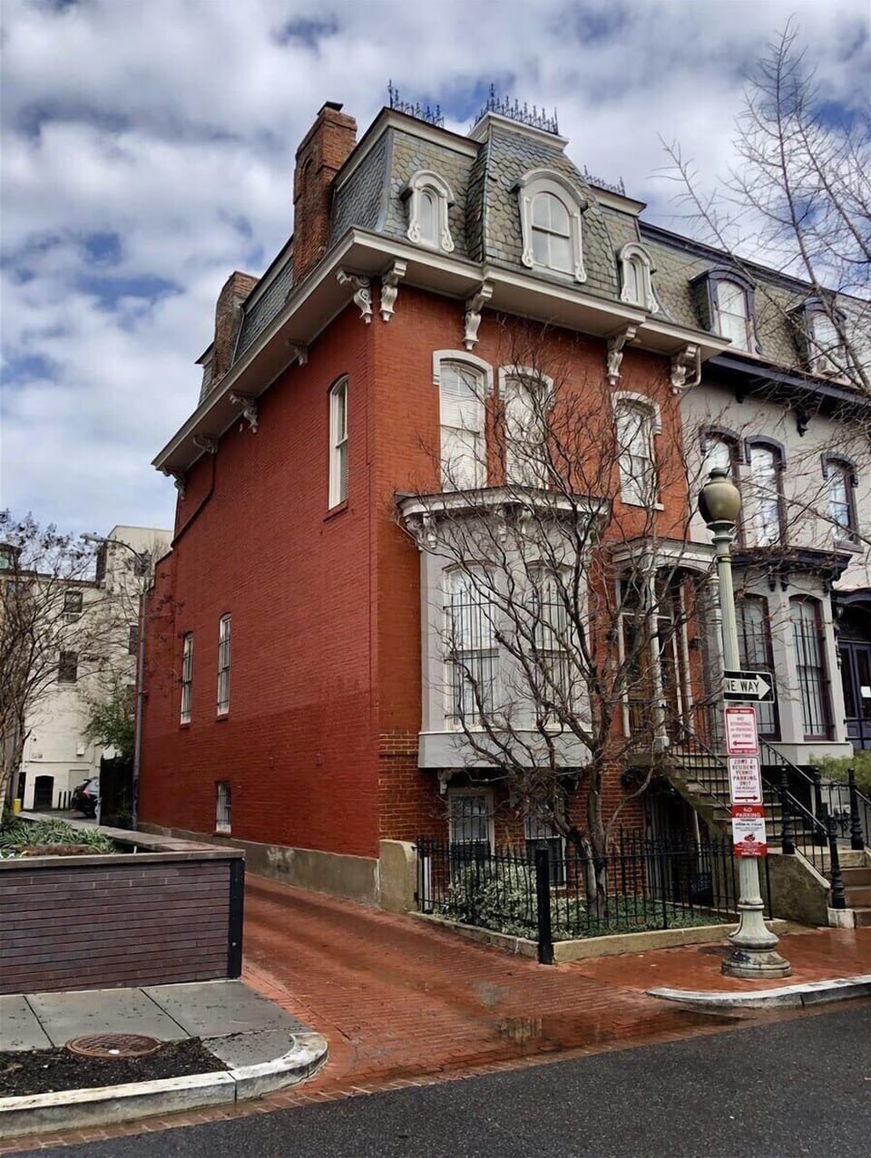 Beautiful architecture on arguably one of the prettiest streets in Washington DC 