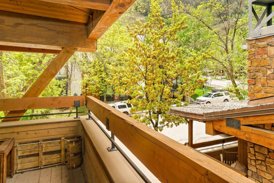 The private balcony is a quiet spot to spend an afternoon breathing in the crisp Colorado mountain air.