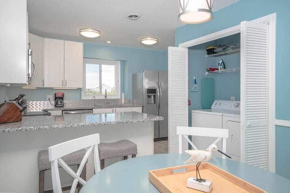 Laundry space with full size washer and dryer