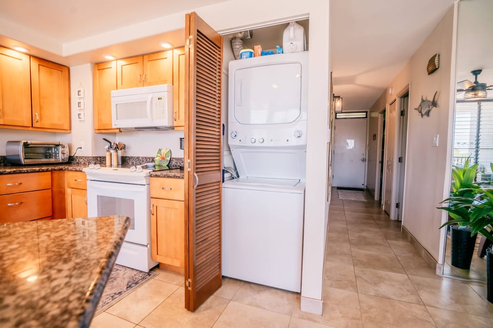 Washer and dryer in kitchen closet