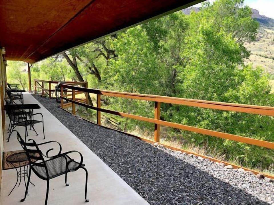 Sit outside with a cup of coffee on the shared patio space and enjoy the soothing sounds of the creek