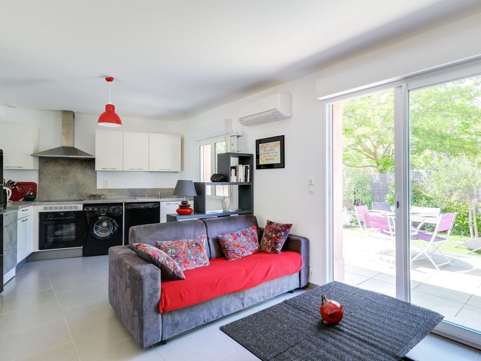 Furniture, Room, Property, Living Room, Interior Design, Red, Building, House, Home, Floor