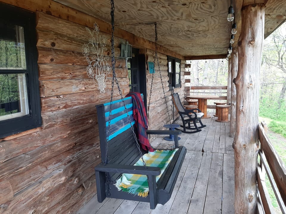 Many back porch seating options. 