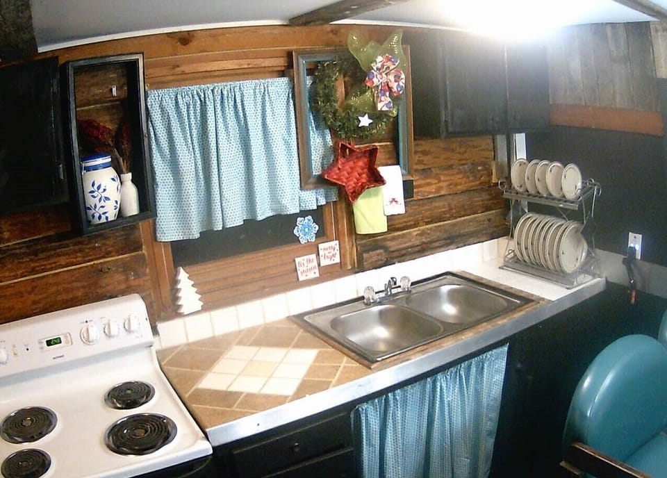 Full sized and equipped kitchen. 