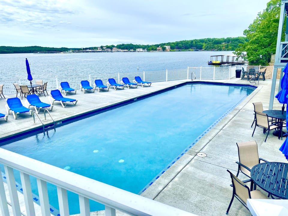 Brand new pool looking out over the water! 