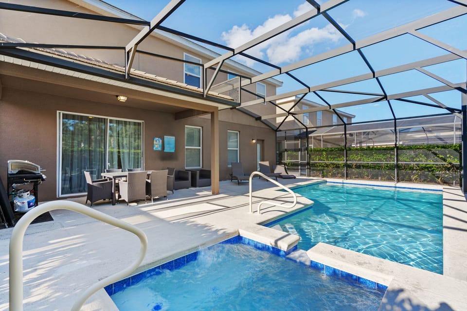 Dive into serenity in your private home pool.