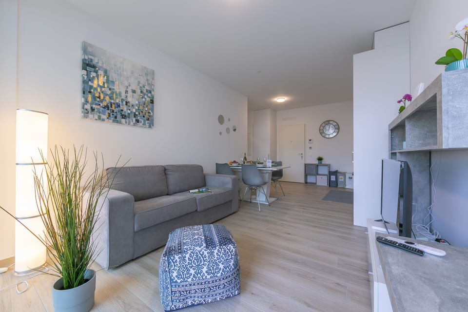 Living room with double sofa bed